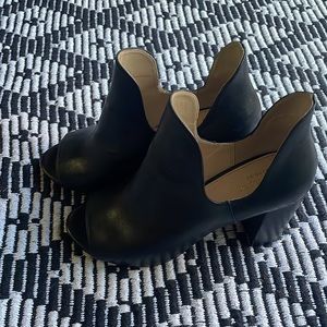 Cole Haan Womens Electa Black Leather Open Toe Booties SZ 8 Grand